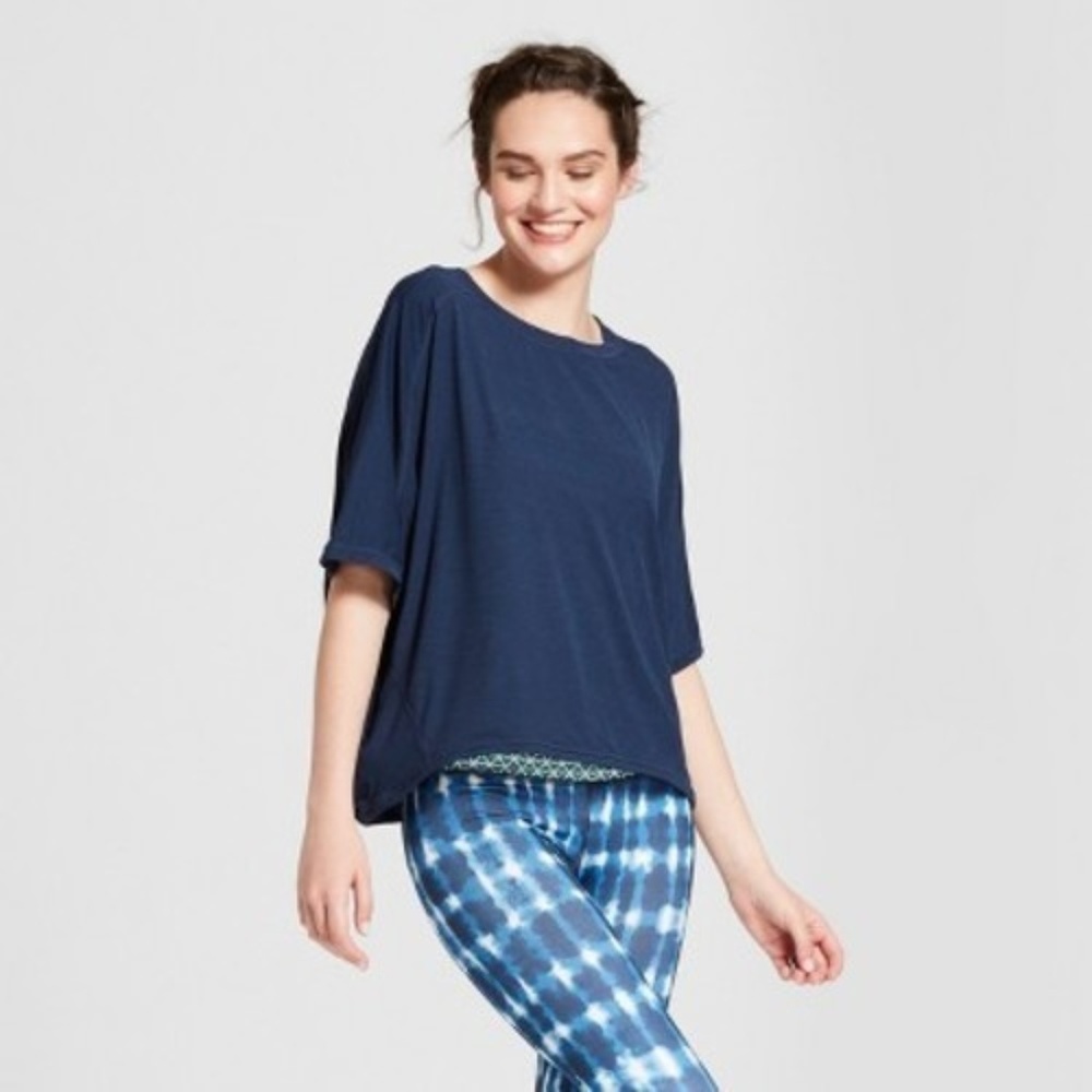 JoyLab Navy Blue Short Sleeve Relaxed Tee